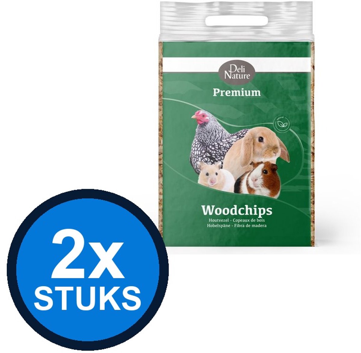 2x Deli Nature - Premium houtvezel 3,6kg - Knaagdierenvoer - 3.6 kg