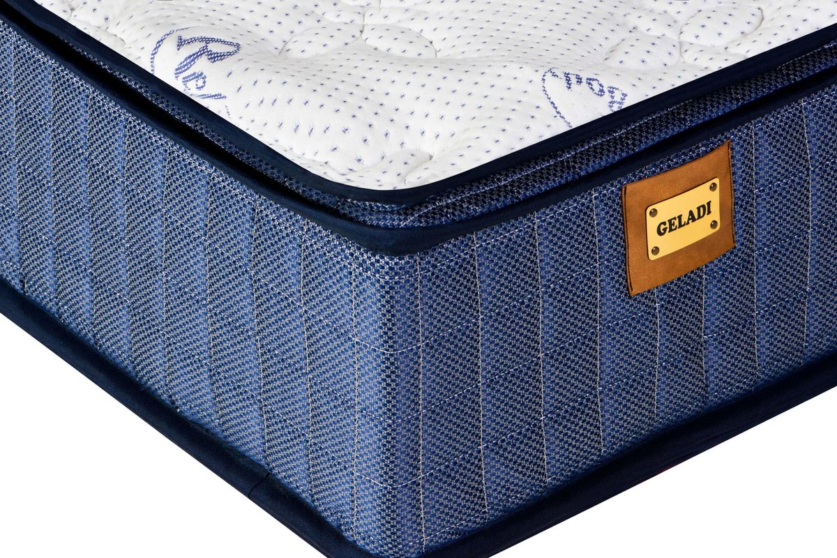 Geladi Premium Pocket Matras-160x200cm-31cm Dickte-Pocketvering Wit/Blauw