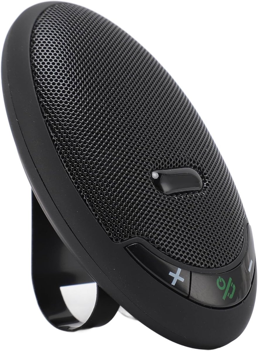 Draadloze Stereo Auto Speaker met Handsfree Functie, Stemassistent en Oplaadbare Clip voor Gemakkelijk Gebruik
