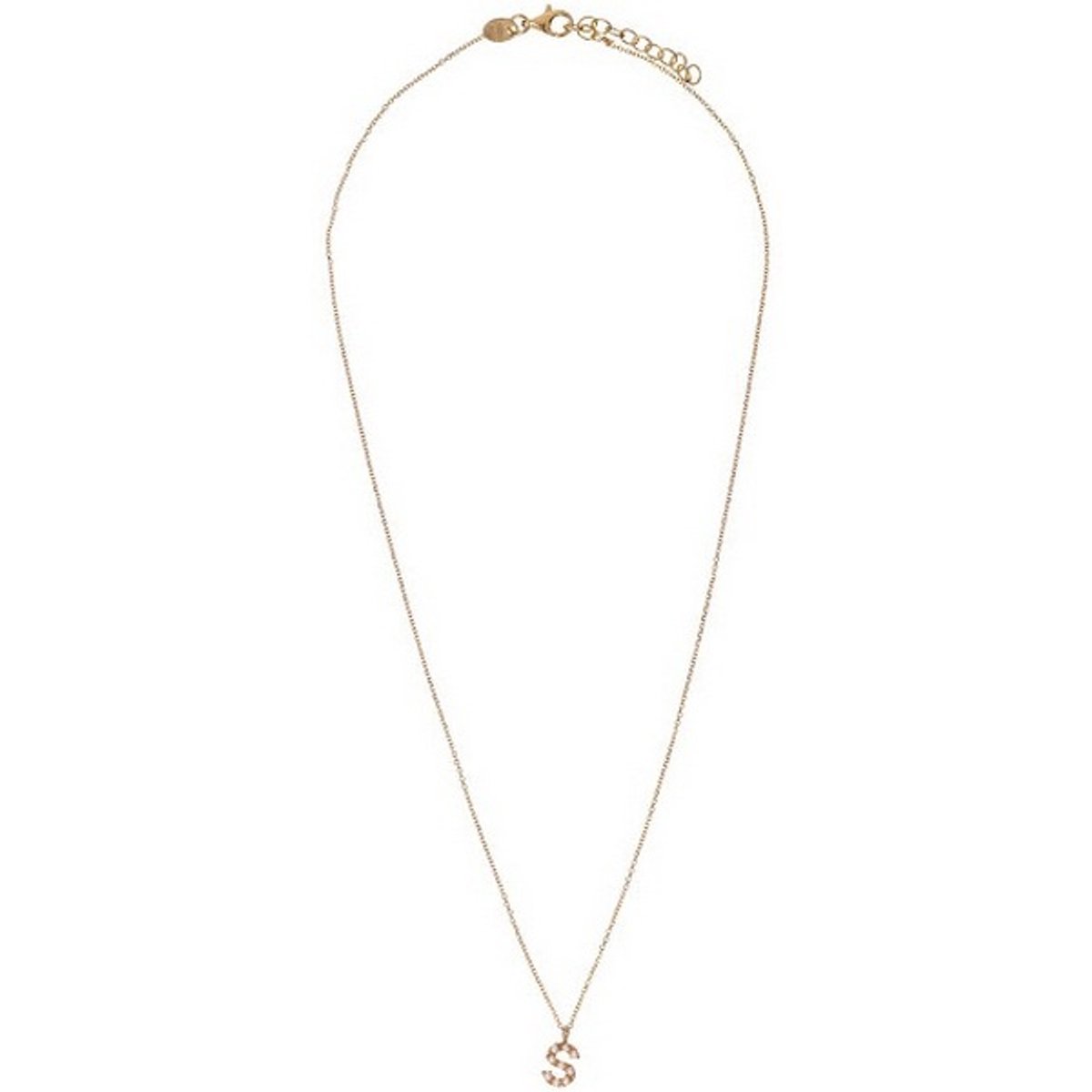 ALISIA AL4258.01.919 GOLD-PLATED LETTER S KETTING MET PARELS 1 STUK