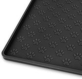 BOTC Placemat Hond & Kat - Antislip & Waterafstotend - 48x30 cm - Placemat Voerbak - Siliconen - 1 Stuk - Honden Placemat - Zwart