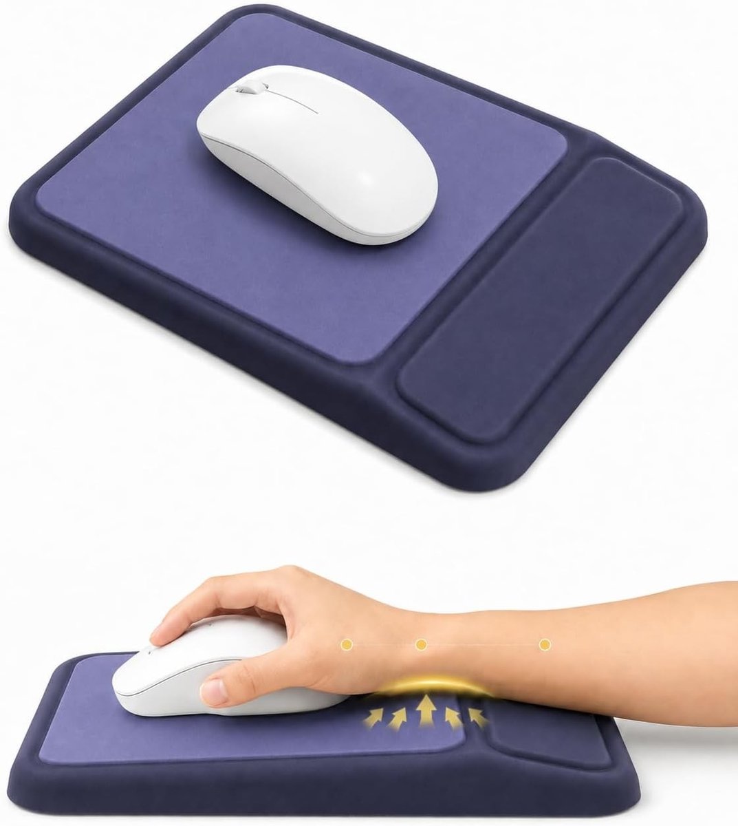 Ergonomische muismat met polssteun van traagschuim, antislip, ideaal voor kantoor en gaming, optimale ondersteuning en comfort