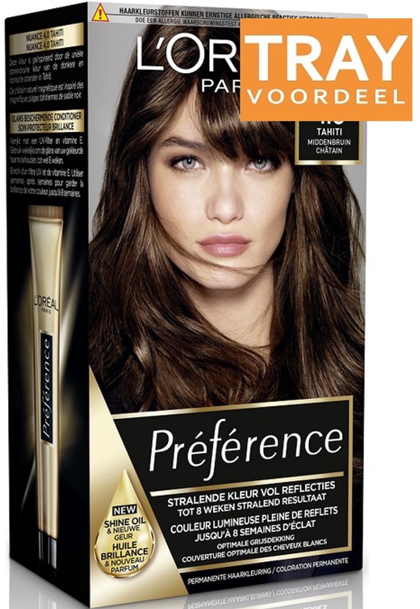 L'OREAL PREFERENCE 4.0 TAHITI MIDDENBRUIN HAARVERF 6 X 1 STUK