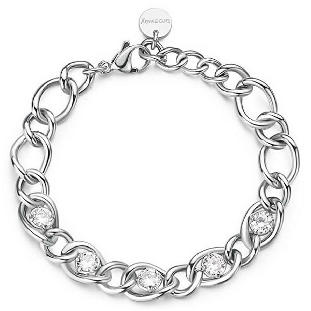 BROSWAY BBN39 STAINLESS STEEL ARMBAND MET ZIRKONIA'S 1 STUK