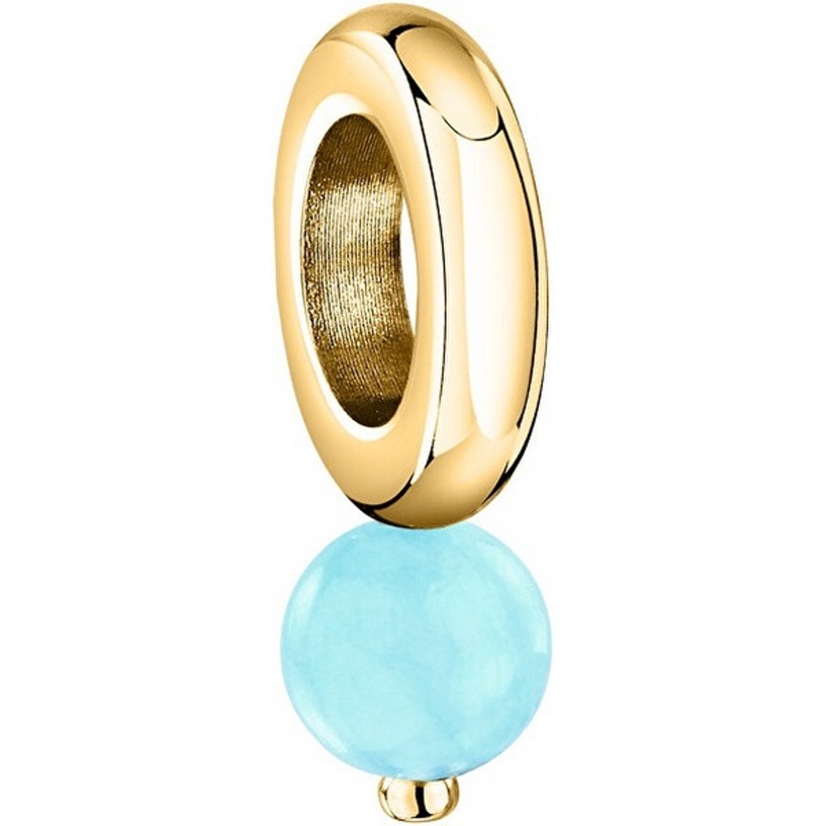 MORELLATO DROPS SCZ1392 GOLD-PLATED BEDEL MET LICHTBLAUWE PAREL 1 STUK