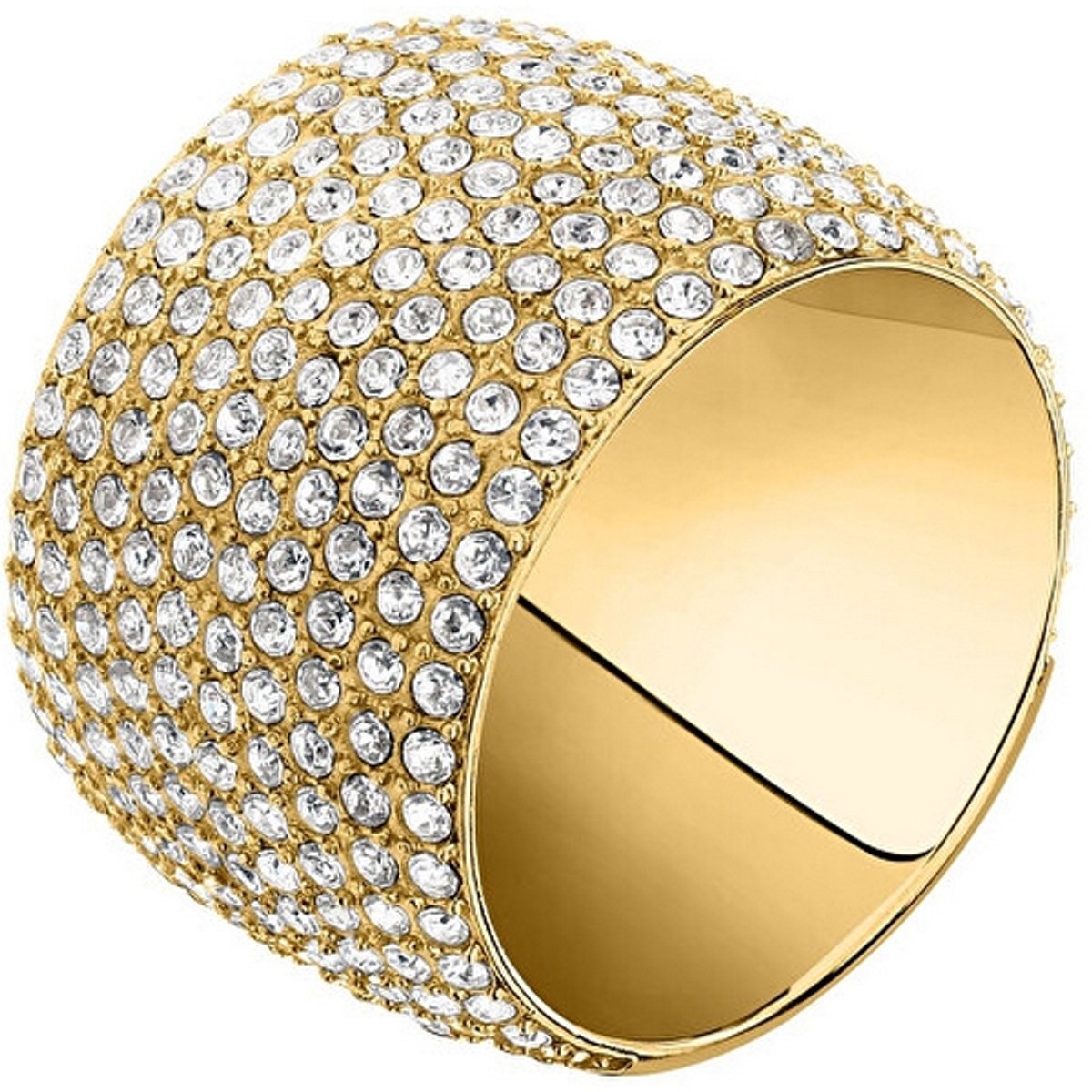 TRUSSARDI T-DESIGN TJAXC103 - 58 MM - GOLD-PLATED RING MET ZIRKONIA'S 1 STUK