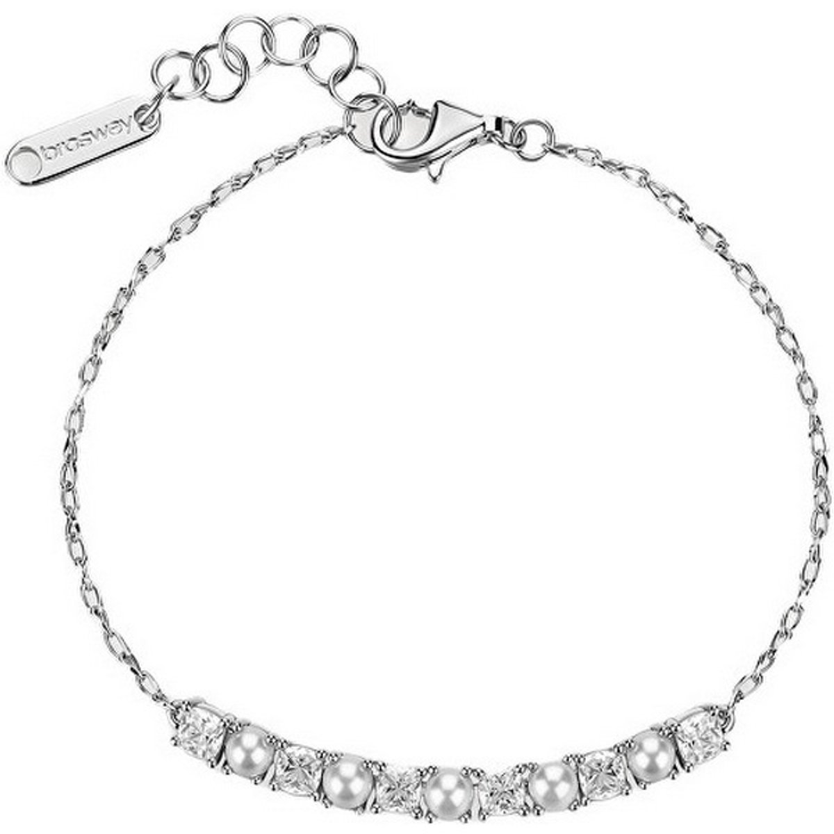 BROSWAY FANCY FIW172 ZILVEREN ARMBAND MET ZIRKONIA'S EN PARELS 1 STUK