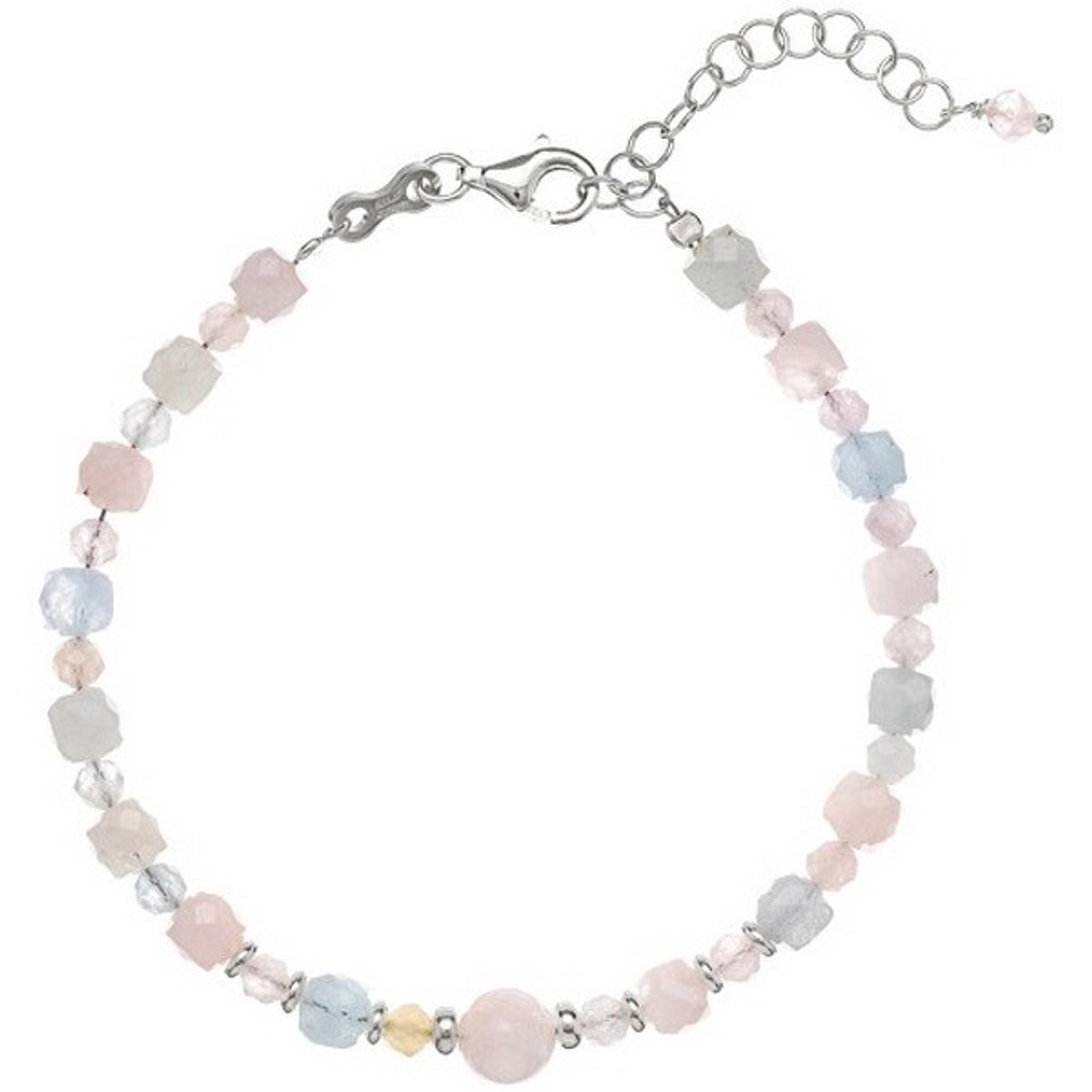 ALISIA AL3769 ZILVEREN MORGANIET KRALEN ARMBAND 1 STUK