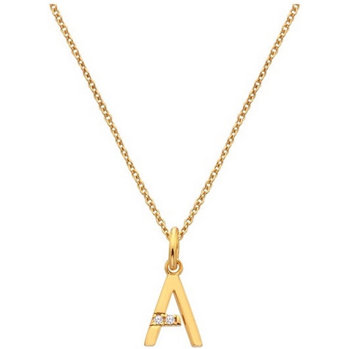 HOT DIAMONDS DP939 GOUDEN LETTER A KETTING MET DIAMANT 1 STUK