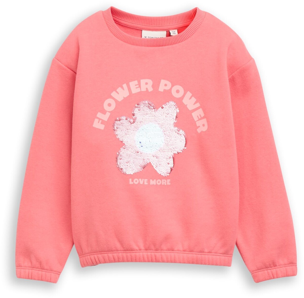 Tom Tailor - Cropped sweatshirt met omkeerbare pailletten - Maat 128/134 - pink dream