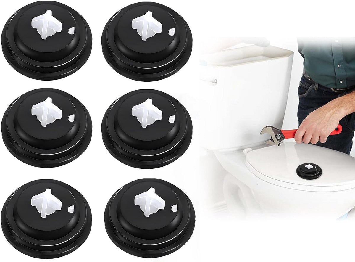 Afdichtingsmembranen - 6 stuks - Toilet Water Flush Seal - Onderdelen Spoelreservoir - Float Seal voor Flushing - vulkleponderdelen - vervanging van toiletspoelkast - Toilet Seal voor Onderhoud van Toilet Water Flushes - Zwart