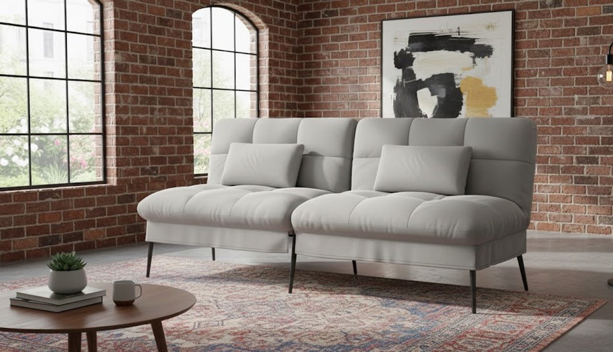 Luxe 3-Zits Slaapbank met Slaapfunctie - 174x81 cm - Grijs - Novihome