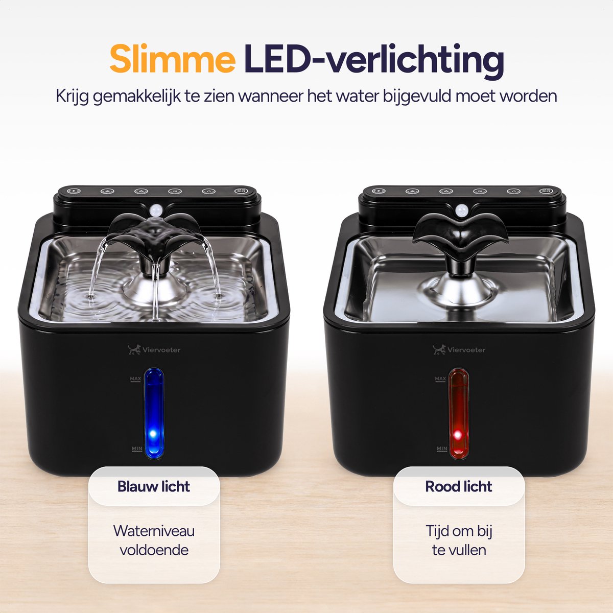 Viervoeter® Drinkfontein RVS met sensor, 3,2 liter thumbnail 6