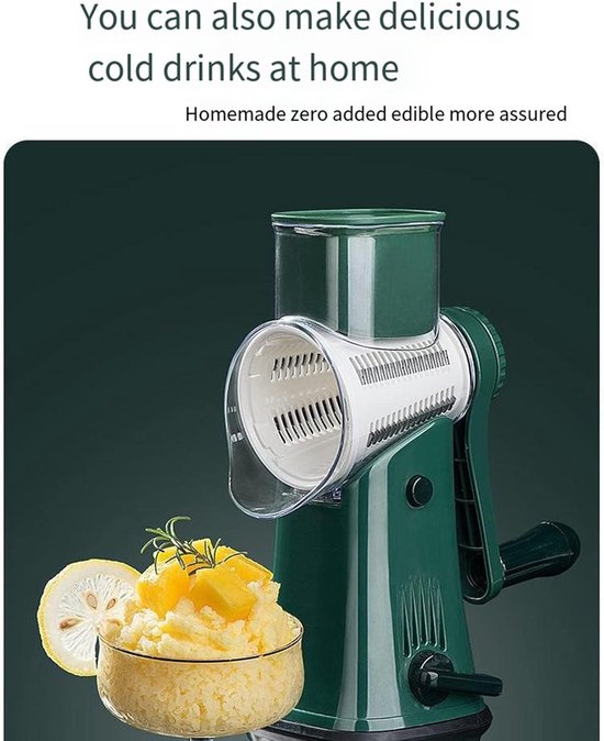 Handmatige ijsscheermachine, compacte ijsbreker en multifunctionele groentesnijder, handbediend voor thuisgebruik (Wit) — afbeelding 5