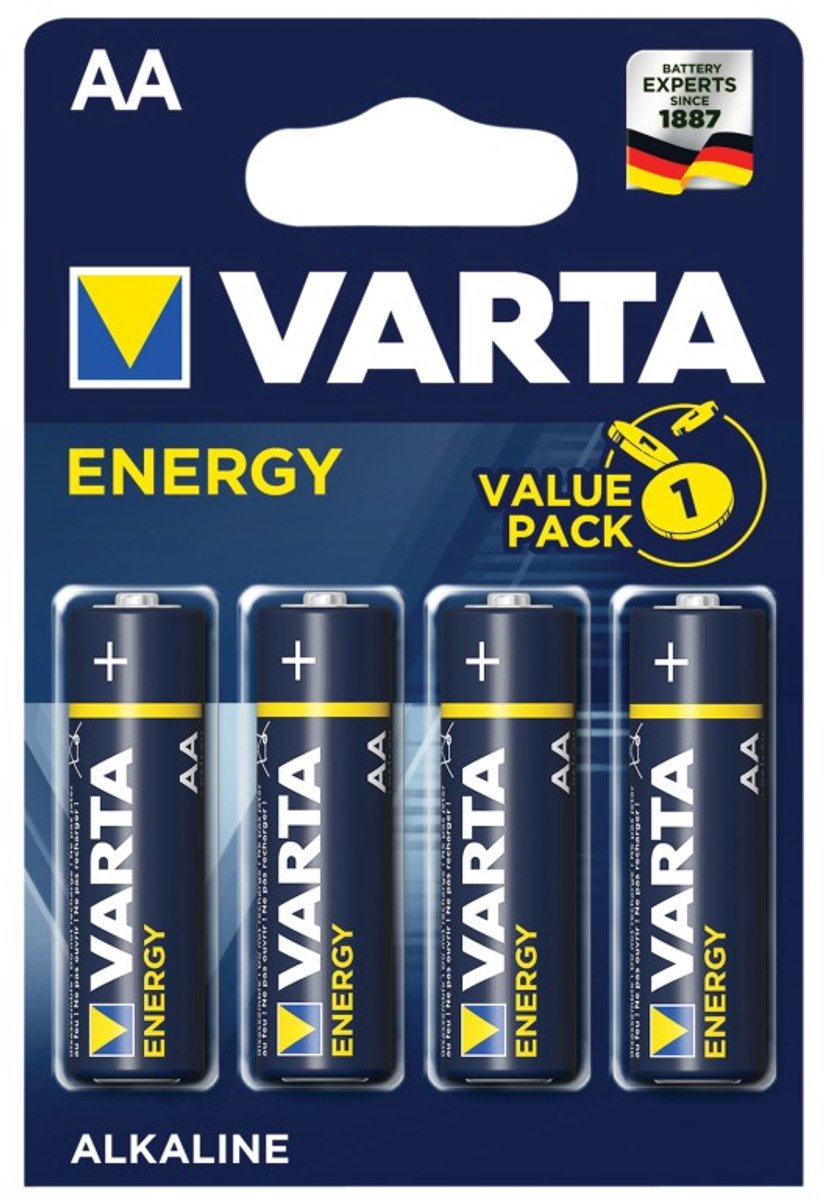 Varta Batterijen Energy - Alkaline - LR06/AA - 1.5 Volt - 4 Stuks