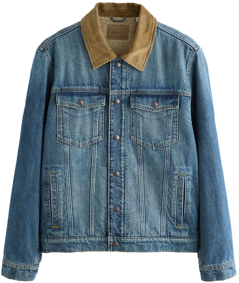 Next - Heren - Denim jack met borgvoering - Blauw