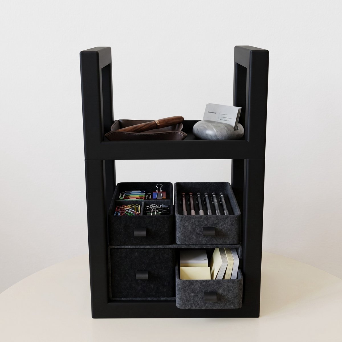 Luxe Modulaire Organizer Stelling – Multifunctioneel Keuken- & Bureau Rek | Mat Zwart