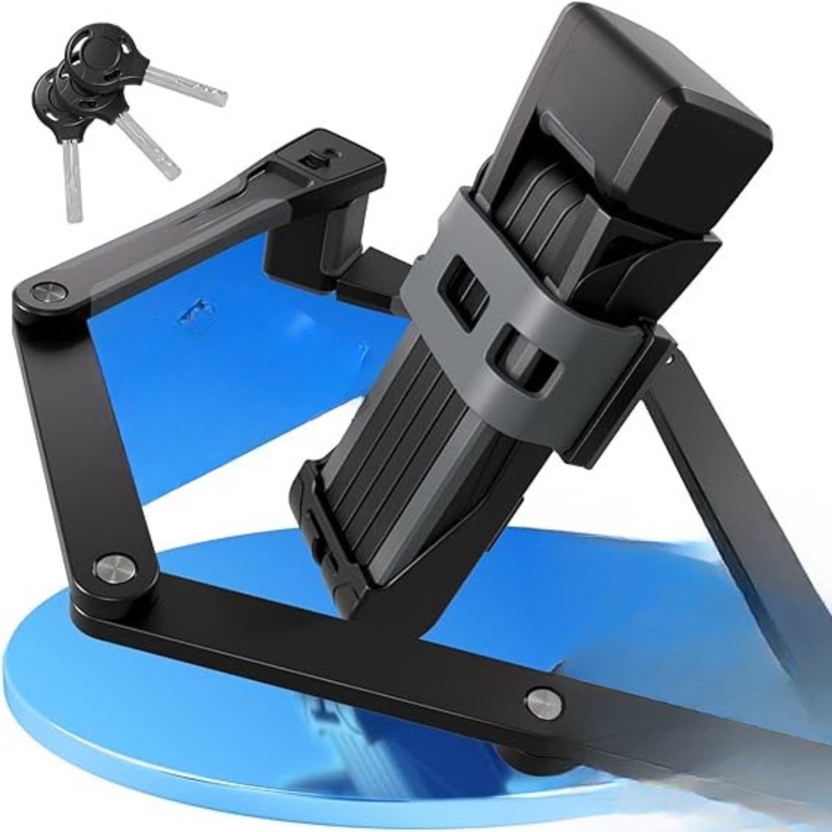 Thuys - Vouwslot E-Bike en Motorfiets 8,5mm Carbonstaal - Anti-boorbescherming - 3 Sleutels - Krasvrij - Weerbestendig - Compact 19x6cm