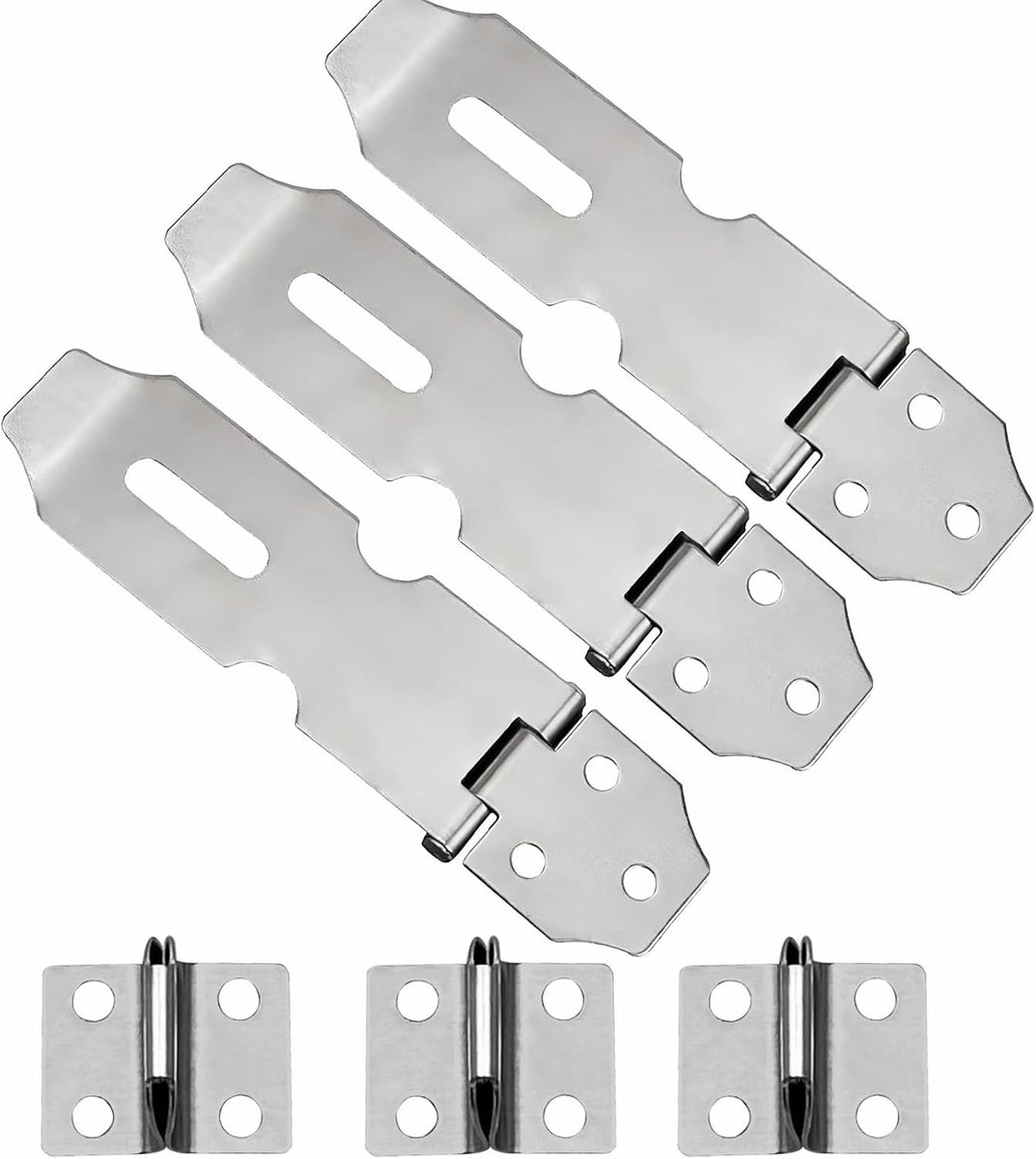3-delige RVS Hangslot Hasp voor Deur, Raam en Kast - Ideaal voor Dierenkooi en Beveiliging Accessoires