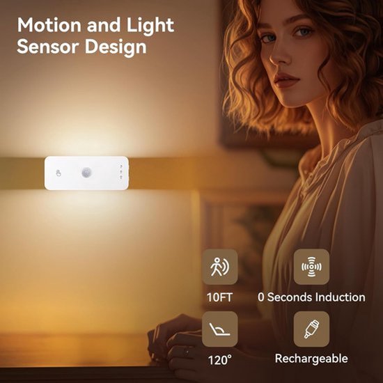 Solvix Draadloze Wandlamp - LED - Bewegingsmelder - Oplaadbaar - Voor Kinderen van Deze informatie volgt — afbeelding 3