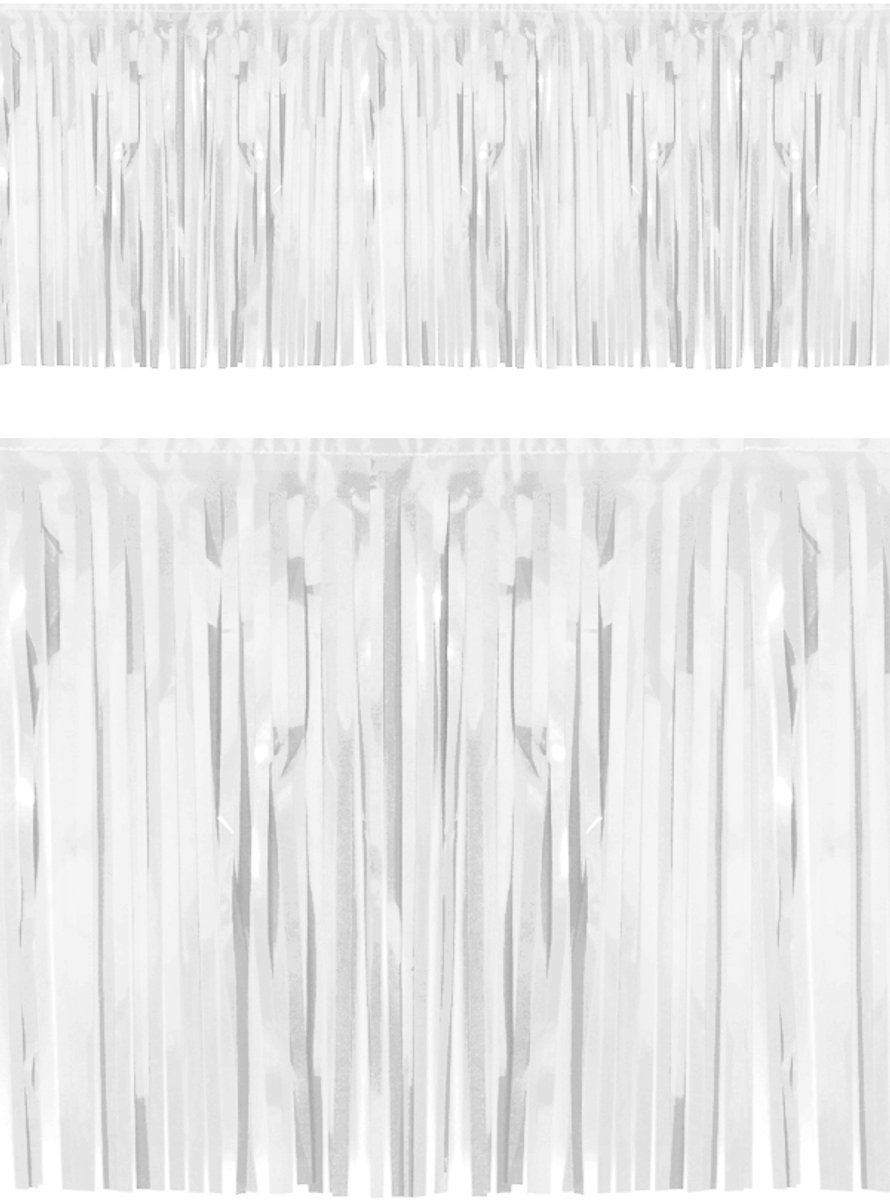 KIMU® Franje Slinger Wit Fringe - 6 Meter - Gekleurde Slinger Franjes Slierten - Verjaardag Feest Bruiloft Evenement White Party Festival