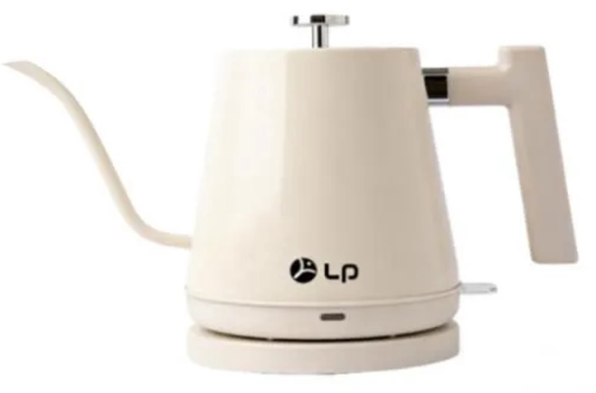 TEKROA® Elektrische Waterkoker Zwanenhals - 0.8 Liter - RVS - Beige - Droogkookbeveiliging - Schenkketel voor Koffie & Thee