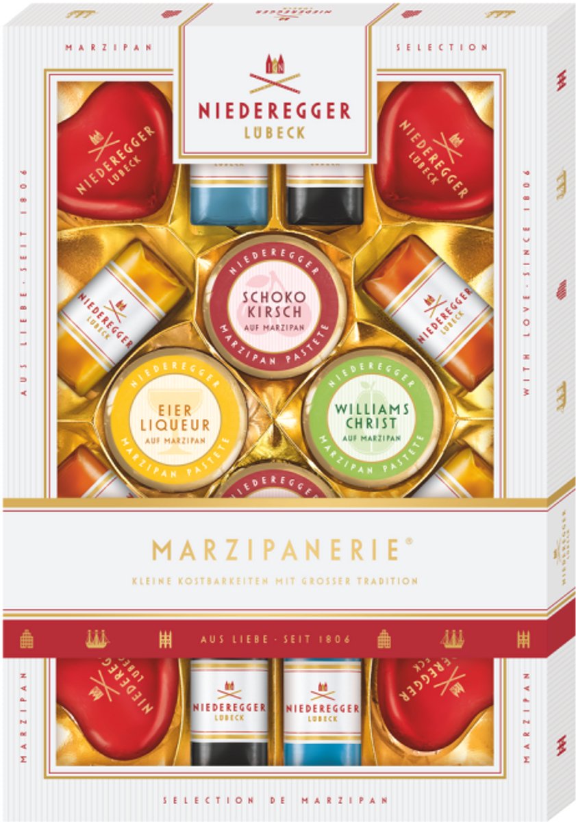 Niederegger Marsepein/Chocolade assortiment 16 stuks 206 gram