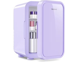Mini Koelkast 6 L - Draagbare Koelbox voor 8 Blikjes met AC en DC Aansluiting - Compacte Koelkast voor Slaapkamer, Kantoor, Auto, Dranken en Skincare