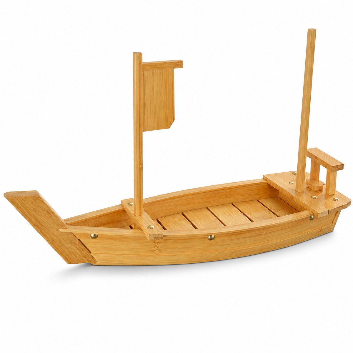 JustValue bamboe sushiboot - 62 cm - serveerboot voor sushi en sashimi - Japanse stijl