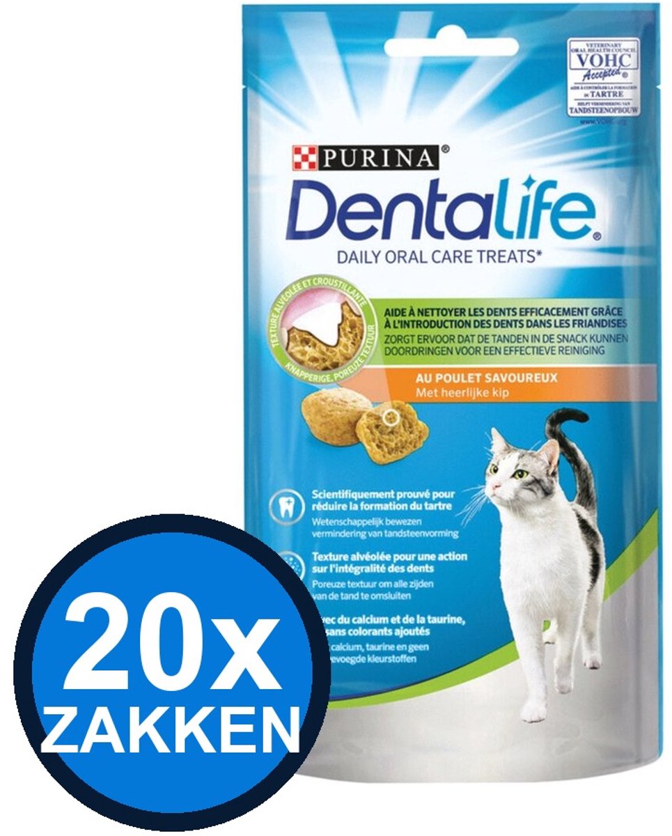 20x Dentalife - Kattensnack Kip - Kattenvoer Snacks - 40 g
