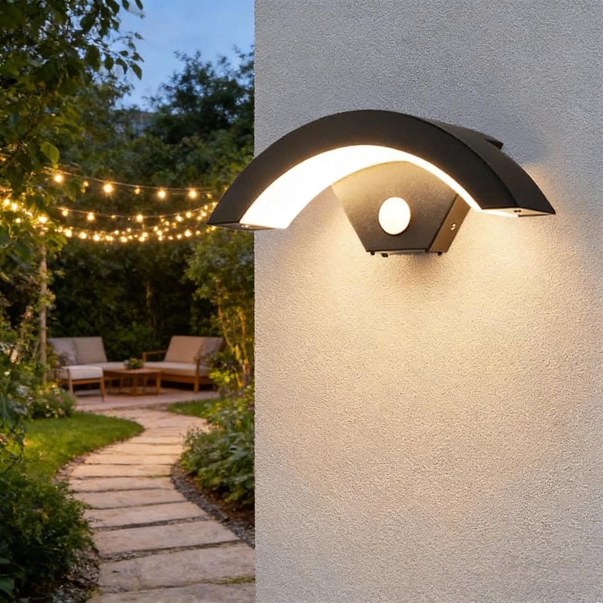 Led-wandlamp voor buiten - Antraciet - Met bewegingssensor - Waterdicht en duurzaam - Voor tuin en veranda