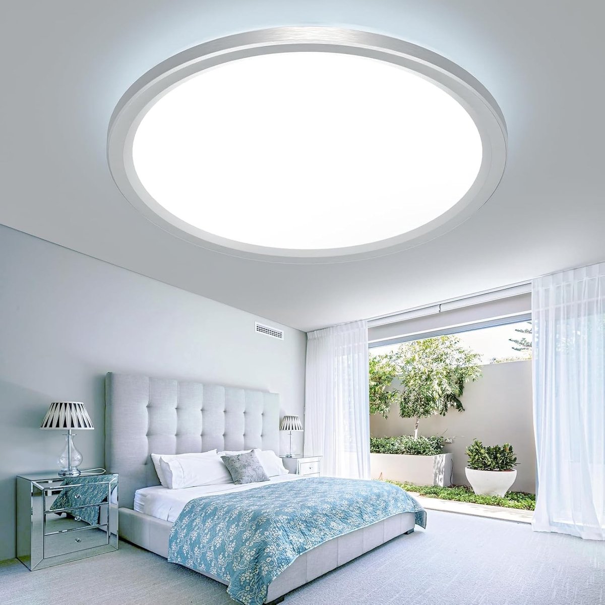 Ronde LED Plafondlamp 18W - Driefase Kleur instelbaar 3000K/4000K/6500K - IP44 Waterdicht - Nikkel