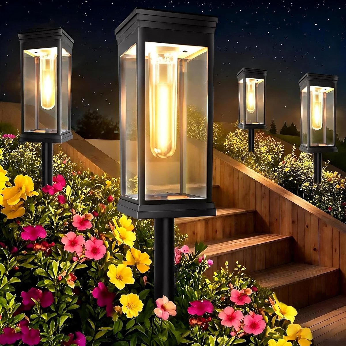 Zonnelampen voor Buiten - Waterdicht - Super Helder Licht - Automatisch Aan/Uit - Voor Tuin en Terras