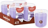 4 pièces Bolsius verre parfumé lavande - bougies parfumées lavande 97/85 (45 heures) True Scents