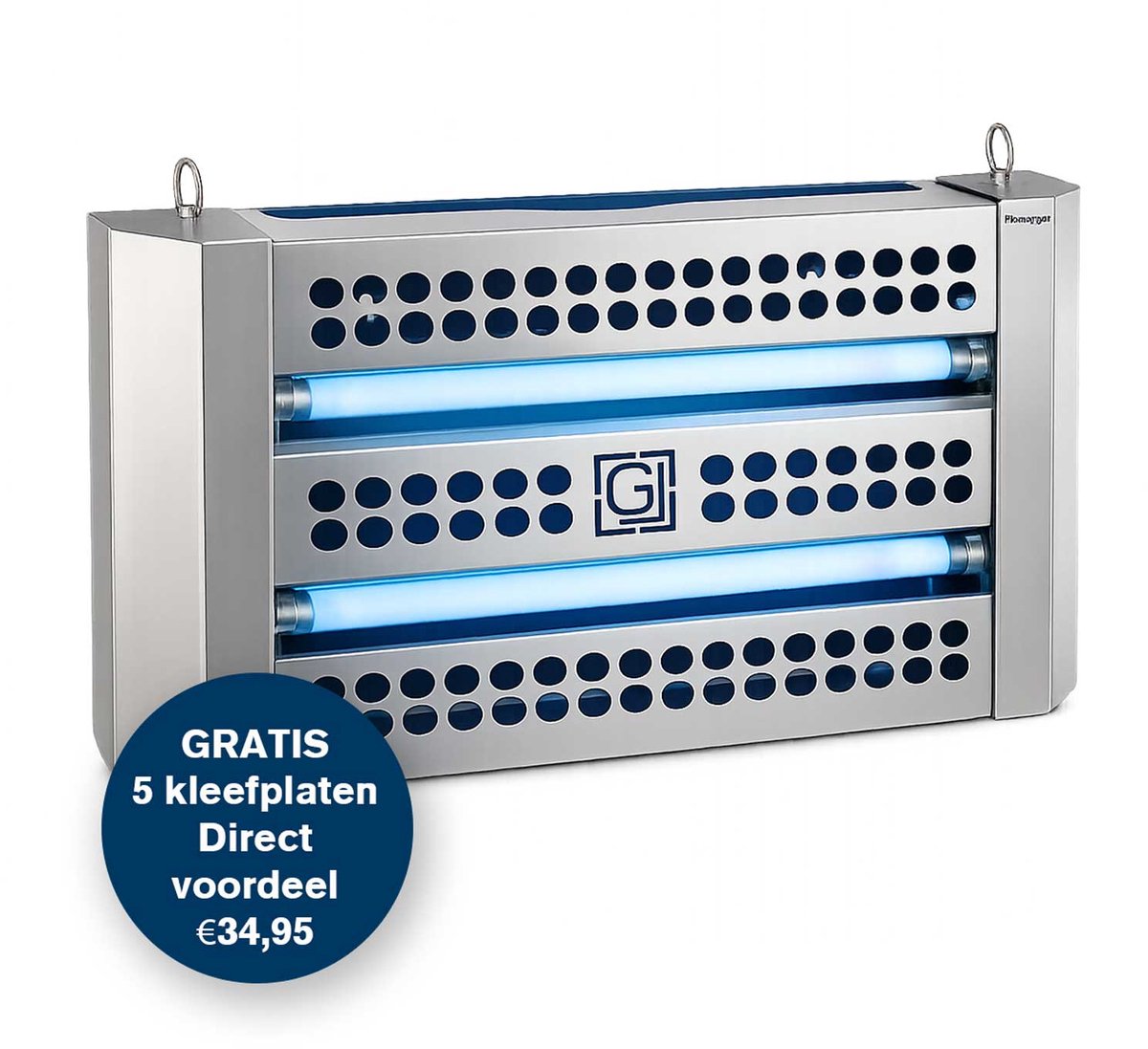 Flystopper GB30L Professionele RVS LED Vliegenlamp met Kleefplaat - HACCP - 100 m²