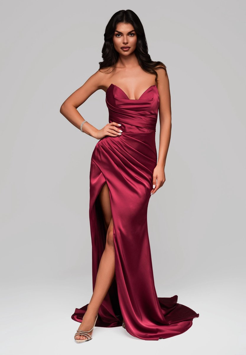 LARICA Jurk - Rits - Jurk Bordeaux L