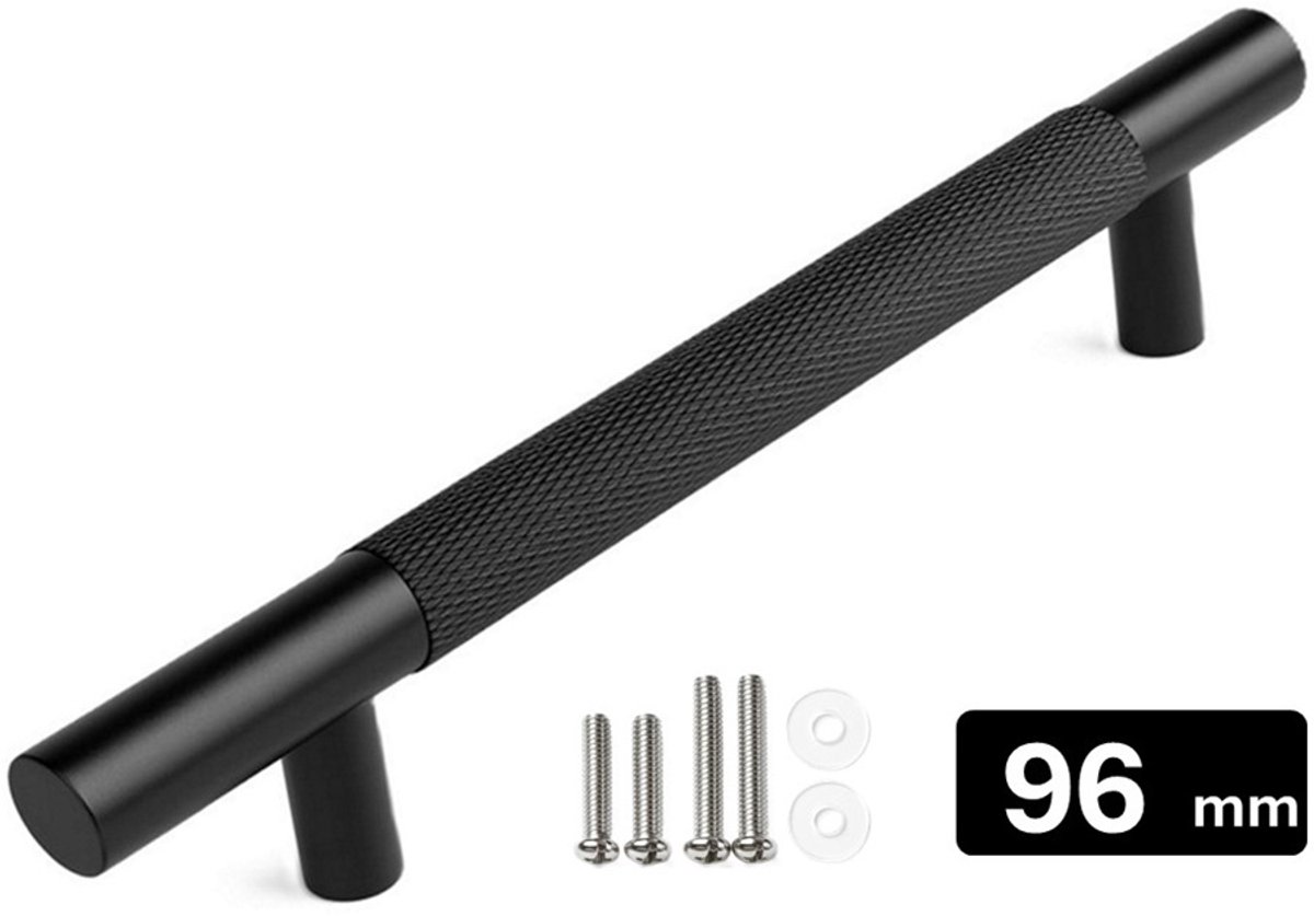 MSQDESIGN- Handgrepen zwart - Handgreep zwart 96 mm - Handgrepen kast - Meubelgrepen - Keukengreep zwart - Kastgrepen - Handgrepen keukenkastjes - Meubelgreep - Handgrepen voor deurtjes - handgreep keuken - ladegreep - incl schroeven
