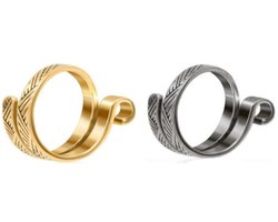 Haakring set van 2 - Goud & Zwart - voor crochet & breien - yarn tension holder - yarn ring - haak ring haken - breiring