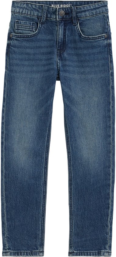 Blauwe jeans voor jongens, regular fit met lichte wassing.