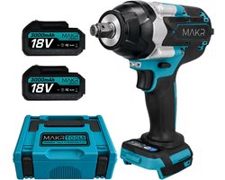 Slagmoersleutel 1000Nm - Makita 18V LXT Compatibel - 2 Accu’s & Lader