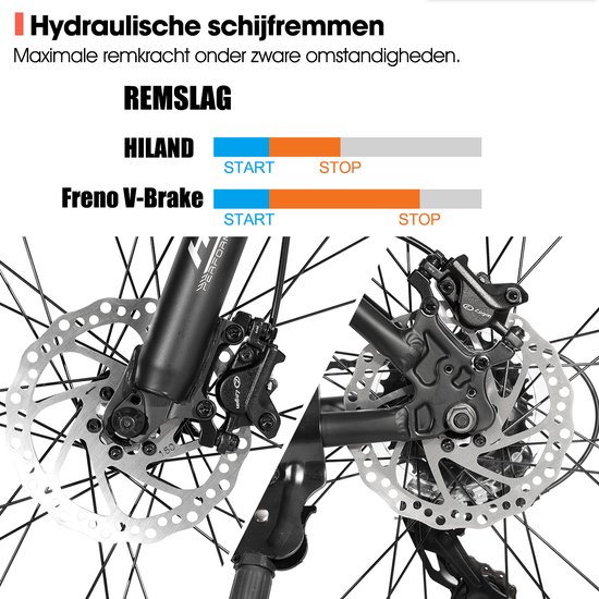 Hiland Bedrock Mountainbike - 27.5 Inch - 24 Versnellingen - Shimano - Hydraulische Schijfremmen - Aluminium Frame - Zwart/Neongeel van Hiland — afbeelding 5