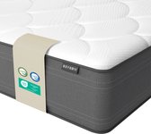 ROYGBlV Matras 140x200 cm - 22 cm Hoog - 7 zones Pocketveringmatras - Tweepersoonsmatras - Allergievriendelijk - H4 Hardheid - HR Koudschuim - 7-laags Composietstructuur -Voor thuis en hotel