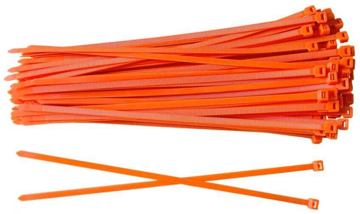 Kortpack Sluitingsmaterialen - Kabelbinders - Oranje - 22.2 kg treksterkte - bundeldiameter 102mm