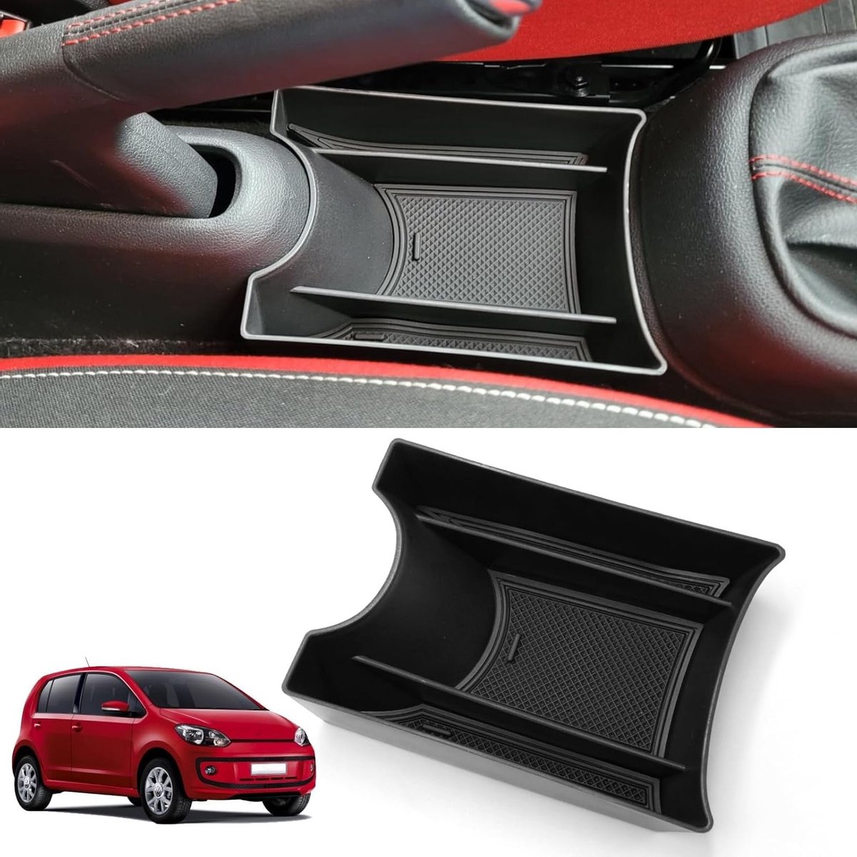 Compatibele Opbergdoos voor Middenconsole Volkswagen UP GTI 2013-2023, Seat Mii en Skoda Citigo - Organizer voor Armsteun en Autoaccessoires, Ruimtebesparende Oplossing voor Auto-interieur