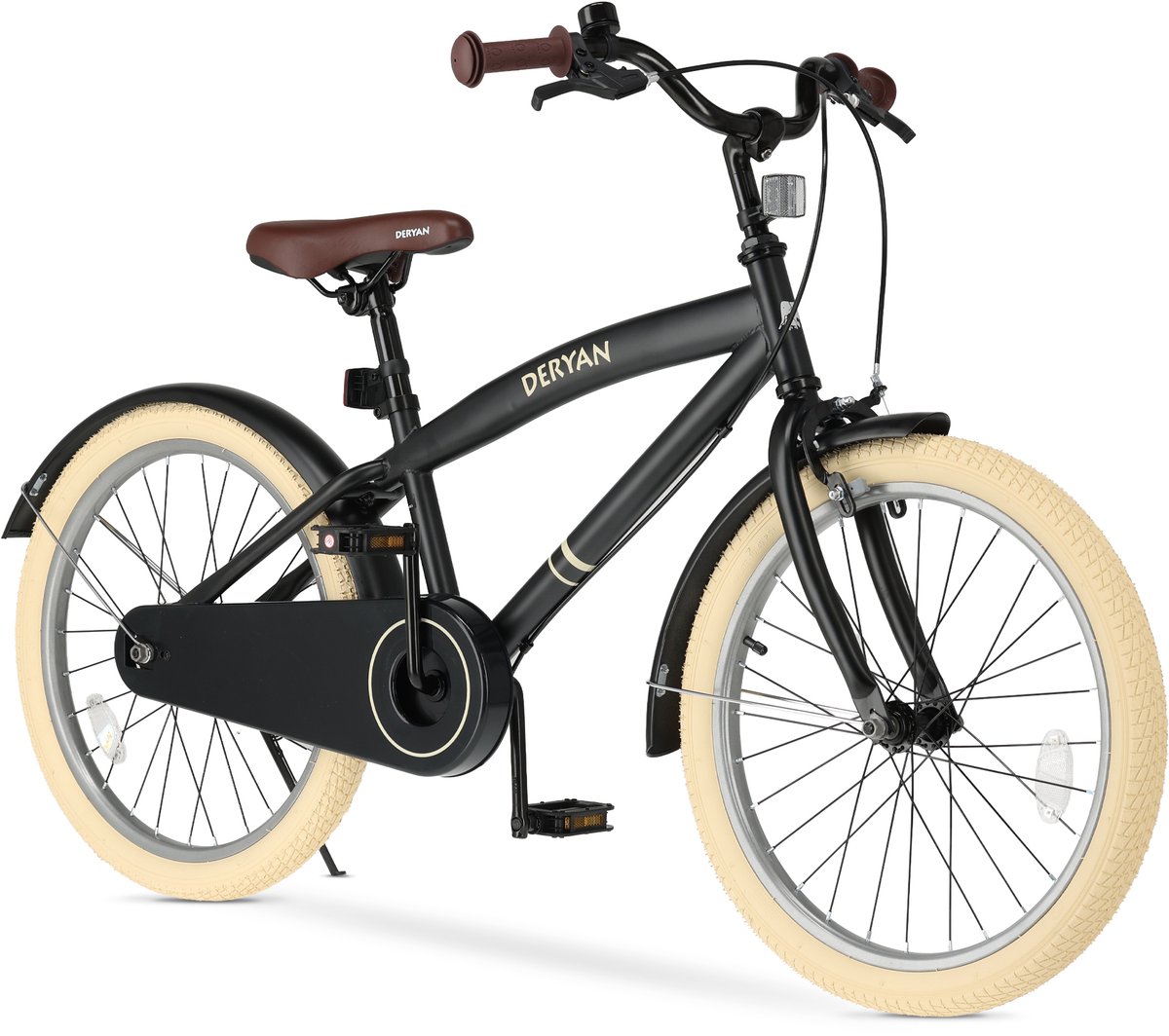 Deryan Coastline Kinderfiets 20 Inch - Met standaard - 7-13 Jaar - Zwart