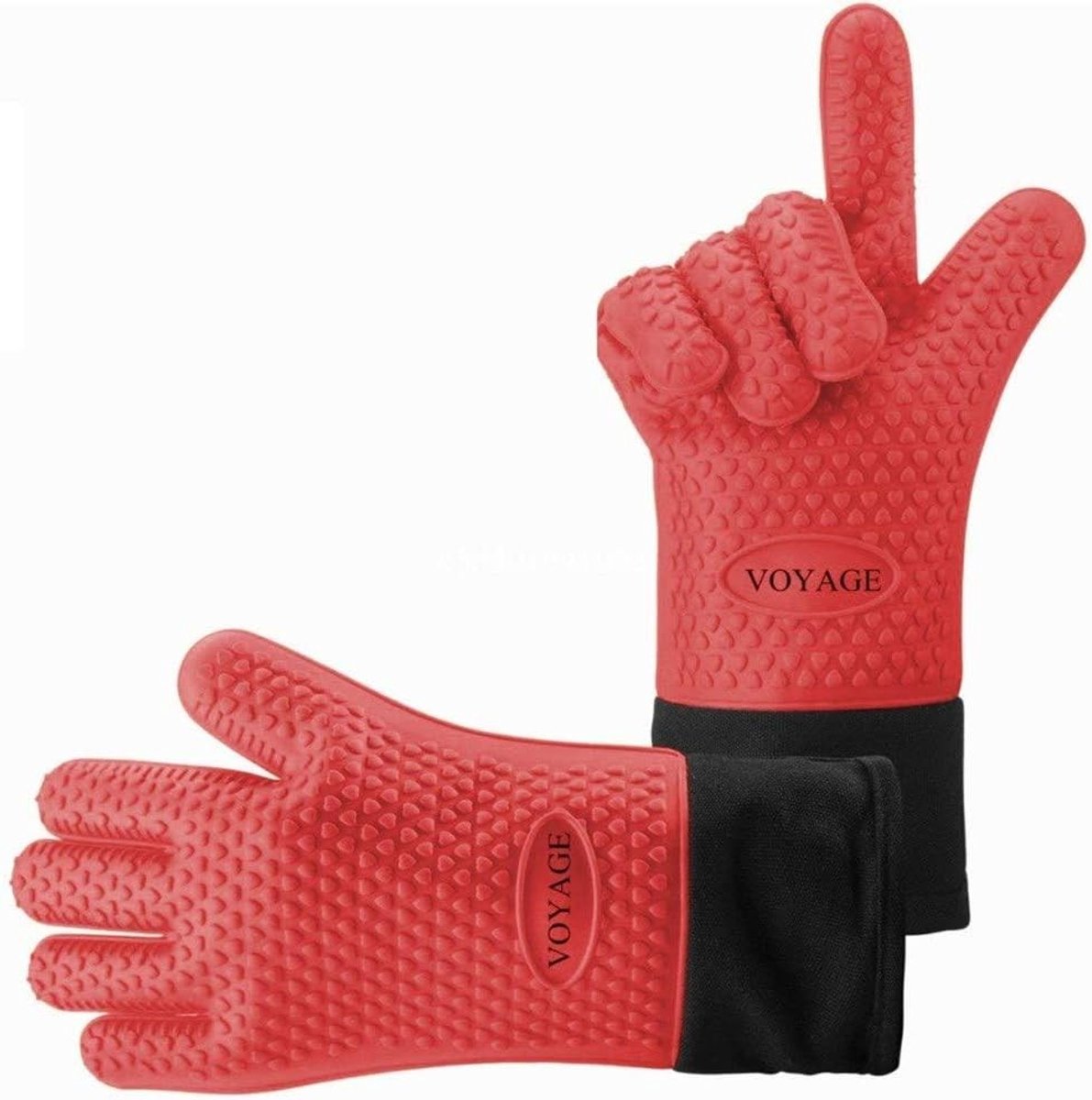 Ovenhandschoenen - Siliconen - Hittebestendig tot 350 °C - Antislip Grip - Voor Bakken en Barbecue