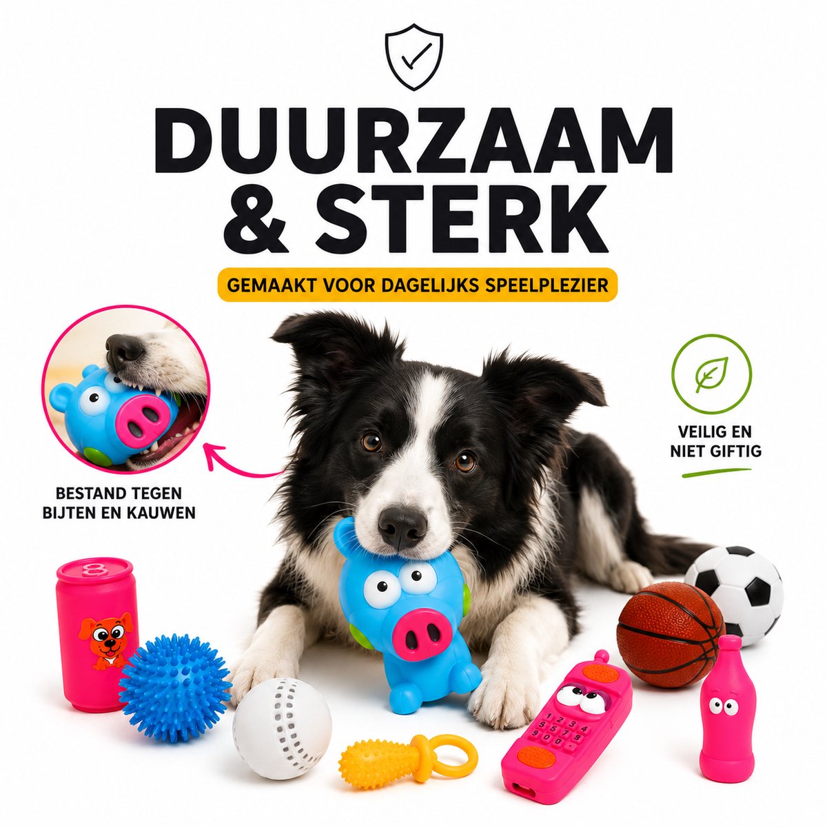 Hondenspeelgoed Set – Bark Buddies – 9-delig – Puppy Speelgoed – Kauw- en Piepspeeltjes thumbnail 2