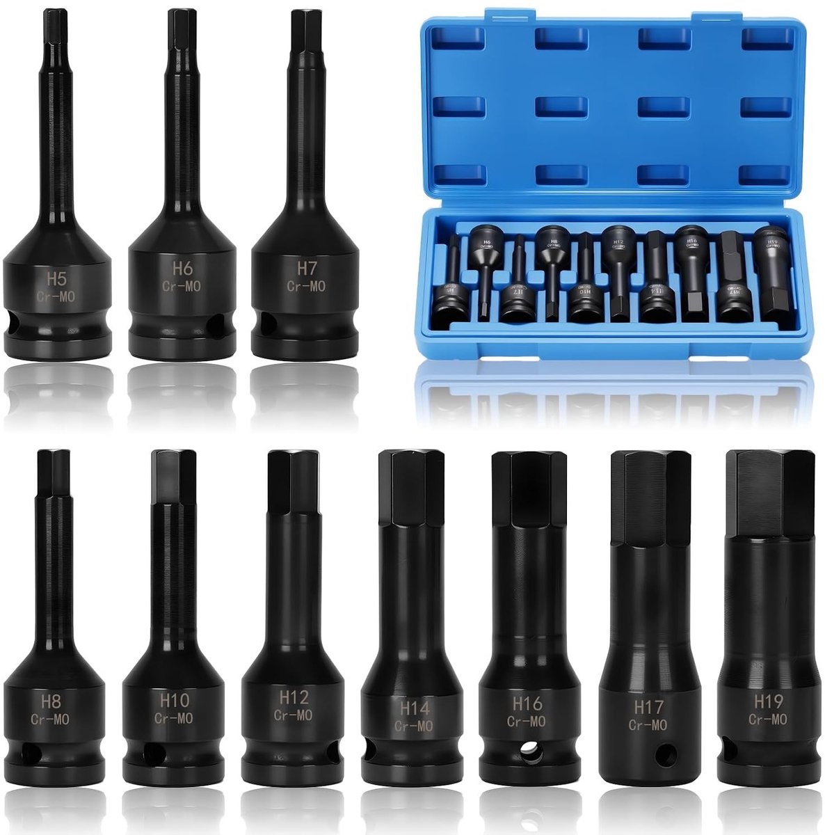 Complete Set van 10 Stuks Torx Bits en Hex Socket Wrench voor Impact Wrench en Schroefwerkzaamheden