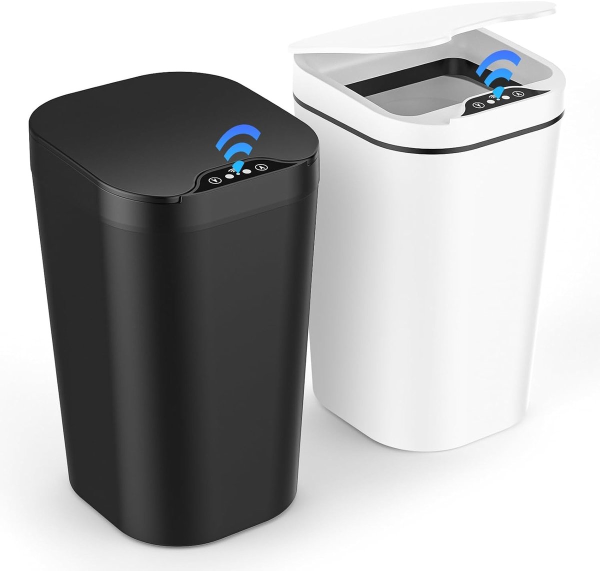 Set van 2 Vuilnisemmers met Sensor - Kunststof - Automatische Dekselsensor - Waterdicht - Voor Keuken, Kantoor, Woonkamer, Badkamer