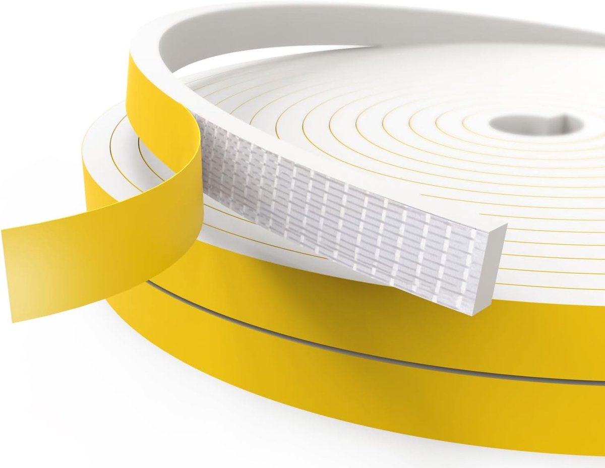 Draai- en tochtstrip voor deuren en ramen, geluidsisolatie, waterdicht en winddicht, zelfklevende foam tape van 10mm x 6mm x 10m voor optimale afdichting en energiebesparing